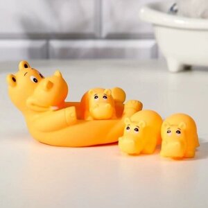 Набор игрушек для игры в ванне «Бегемотики» мыльница, 3 игрушки, с пищалкой в Москве от компании М.Видео