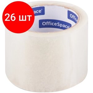 Комплект 26 шт, Клейкая лента упаковочная OfficeSpace, 72мм*66м, 40мкм, прозрачная, ШК в Москве от компании М.Видео