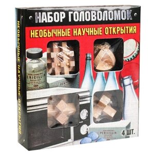 Набор головоломок Puzzle Необычные научные открытия (3825393) 4 шт. коричневый в Москве от компании М.Видео