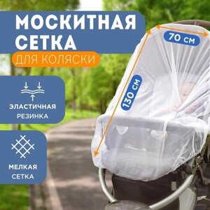 Сетка москитная занавеска на резинке REXANT для коляски, белая 130х70 см в Москве от компании М.Видео