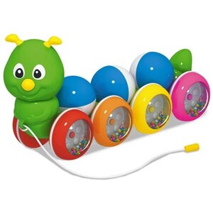 Каталка-игрушка Stellar Гусеница с шариками (01391), зеленый/голубой/белый в Москве от компании М.Видео