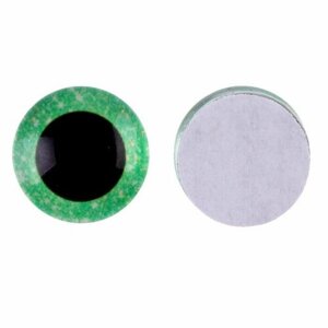Глаза на клеевой основе, набор 10 шт, размер 1 шт — 14 мм, цвет зелeный с блeстками в Москве от компании М.Видео