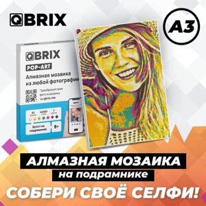 Алмазная мозаика из фотографии на подрамнике QBRIX POP-ART A3 в Москве от компании М.Видео