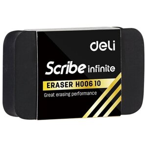 Ластик Deli EH00610 Scribe Infinite 30х11х46мм черный индивидуальная картонная упаковка в Москве от компании М.Видео