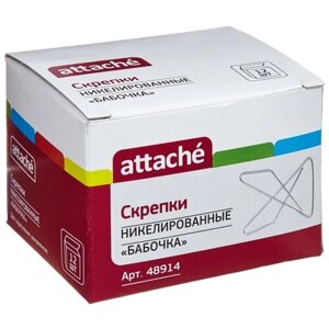 Скрепки Attache металлические никелированные бабочка 50 мм (12 штук в упаковке), 48914 в Москве от компании М.Видео