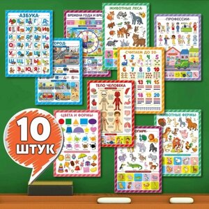 Детские обучающие плакаты (10 штук - А3) для дошкольников, начальной школы, детей дошкольного возраста. в Москве от компании М.Видео