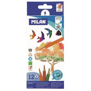 Milan Карандаши цветные акварельные 12цв 3-гран Milan в Москве от компании М.Видео