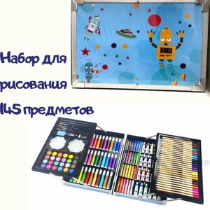 Набор для рисования Чемоданчик юного художника 145 предметов синий в Москве от компании М.Видео
