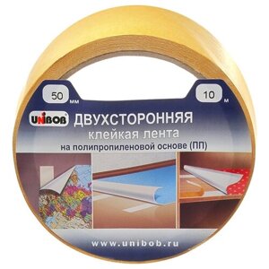 Лента с липким слоем двусторонняя 50мм*10м Unibob в Москве от компании М.Видео