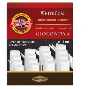 Уголь для рисования Koh-I-Noor "Gioconda 8692" 4шт, белый, 2B, 75мм, Ø12мм (8692001002KZ) в Москве от компании М.Видео