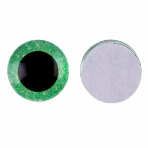 Глаза на клеевой основе, набор 10 шт, размер 1 шт — 18 мм, цвет зелeный с блeстками в Москве от компании М.Видео