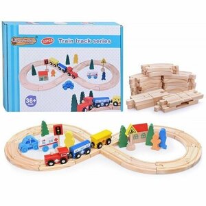 Железная дорога деревянная игрушечная для малышей D1069 в Москве от компании М.Видео