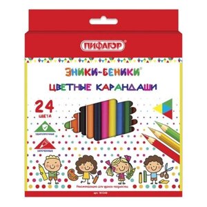 Карандаши цветные пифагор "эники-беники", 24 цвета, классические заточенные, 181348 в Москве от компании М.Видео