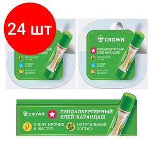 Комплект 24 шт, Набор 2 воблера+1 шелфтокер клей-карандаш Crown в Москве от компании М.Видео