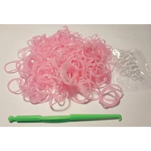 Резинки для плетения браслетов Розовые светлые 400 шт в Москве от компании М.Видео
