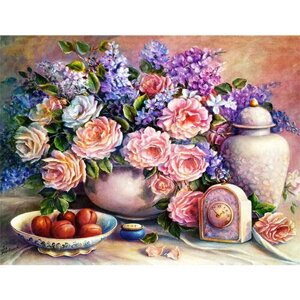 Supertoys Алмазная картина Розовый натюрморт 40х50 см с подрамником YSG3475 с 8 лет в Москве от компании М.Видео