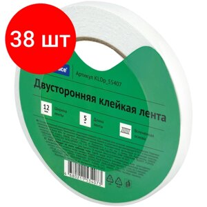 Комплект 38 шт, Клейкая лента двусторонняя OfficeSpace, 12мм*5м, на вспененной основе, 1мм в Москве от компании М.Видео