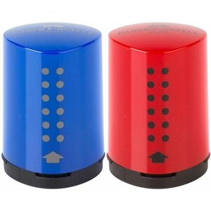 Точилка пластиковая Faber-Castell "Grip 2001 Mini", 1 отверстие, контейнер, красная/синяя в Москве от компании М.Видео