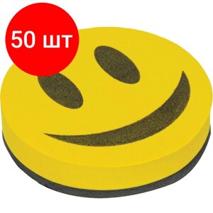 Комплект 50 штук, Губка-стиратель для маркерных досок Губка Смайл в Москве от компании М.Видео