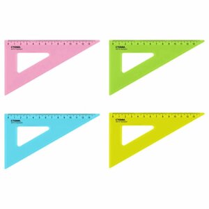 Треугольник 30°, 13см СТАММ, пластиковый, прозрачный, неоновые цвета, ассорти, 20 штук в Москве от компании М.Видео
