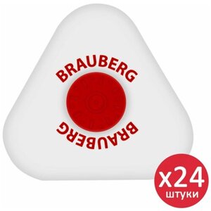 Ластик / резинка стирательная канцелярская для карандаша Brauberg Energy, Выгодный Комплект 24 штуки, 45х45х10мм, пластиковый держатель, 880768 в Москве от компании М.Видео