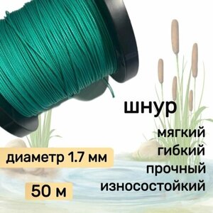 Шнур для рыбалки плетеный DYNEEMA, высокопрочный, зеленый 1.7 мм 170 кг на разрыв Narwhal, длина 50 метров в Москве от компании М.Видео