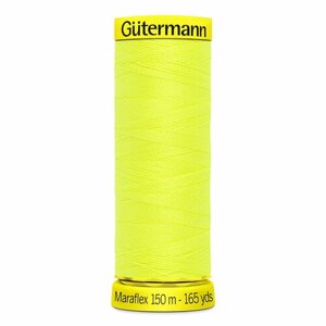 Нить Gutermann Maraflex 120 для эластичных, трикотажных материалов, 150 м, 100% ПБТ, 5 шт (3835 неоновый желтый) в Москве от компании М.Видео