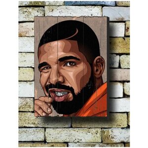 Картина на досках 'Рэп. Рэпер. Рэперы. Дрейк. Drake' 30/40 в Москве от компании М.Видео