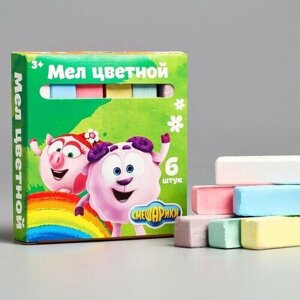 Мелки цветные "смешарики Нюша и Бараш", в наборе 6 штук, квадратные в Москве от компании М.Видео