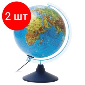 Комплект 2 шт, Глобус физический GLOBEN "Классик Евро", диаметр 250 мм, с подсветкой, Ке012500189 в Москве от компании М.Видео