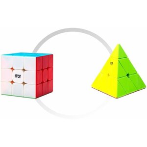 Комплект кубик Рубика для новичка QiYi (MofangGe) Warrior S 3x3x3 + пирамидка QiMing S2, color в Москве от компании М.Видео