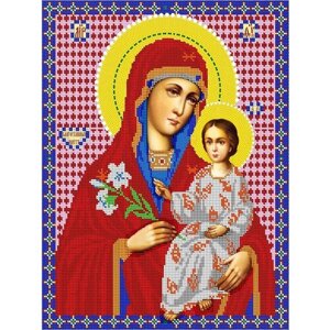Вышивка бисером иконы Богородица Благоуханный Цвет 30*38см в Москве от компании М.Видео