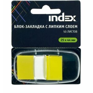 Закладка с липким слоем INDEX 25х45 мм жёлтая 5 штук в Москве от компании М.Видео