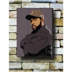 Картина на досках 'Рэп. Рэпер. Рэперы. Ice Cube Westside. Гангста Рэп Айс Куб' 30/40 см в Москве от компании М.Видео