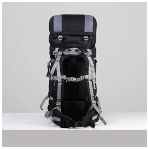 Рюкзак туристический Taif 70 л, отдел на шнурке, наружный карман, 2 боковые сетки, черный-серый в Москве от компании М.Видео