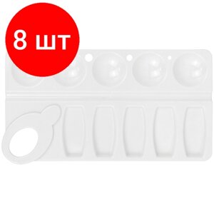 Комплект 8 шт, Палитра Гамма, прямоугольная, 10 ячеек, белая, пластик в Москве от компании М.Видео