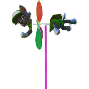 Ветерок цветочек, ветряная мельница, игрушка - вертушка для детей с фигуркой животного собачка, диаметр 23.5 см. в Москве от компании М.Видео