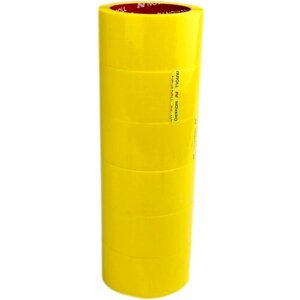 Novaroll 48мм*66 м, 6 шт в наборе клейкая лента канцелярская широкая липкая желтая / скотч цветной желтый в Москве от компании М.Видео