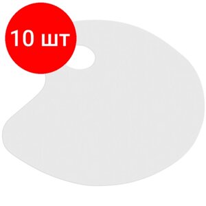 Комплект 10 шт, Палитра Гамма, плоская, овальная, белая, пластик в Москве от компании М.Видео