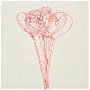 Сердца из ротанга на пике розовые, 35 см, 10 шт. в упаковке, для декора в Москве от компании М.Видео