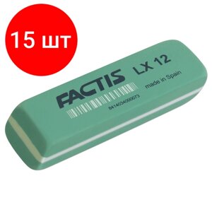 Комплект 15 шт, Ластик большой FACTIS LX 12, 74х24х13 мм, зеленый, прямоугольный, скошенные края, CPFLX12 в Москве от компании М.Видео