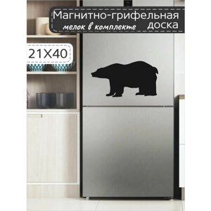 Магнитно-грифельная доска для записей на холодильник в форме медведя, 21х40 см в Москве от компании М.Видео