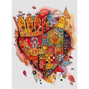 Набор для вышивания крестом Белоснежка "Королевское сердце" / Набор для вышивания 20х25 см / Сердце / Абстракция в Москве от компании М.Видео