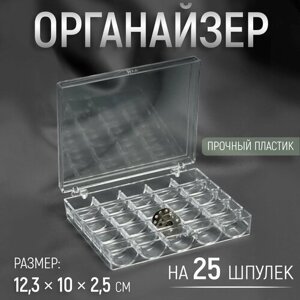 Органайзер для ниток, на 25 шпулек, 12,3  10  2,5 см, цвет прозрачный в Москве от компании М.Видео