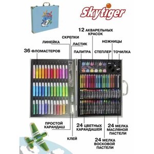 Набор для рисования SKYTIGER Спортивные самолёты в алюминевом чемодане 135 предметов 38914-3 в Москве от компании М.Видео