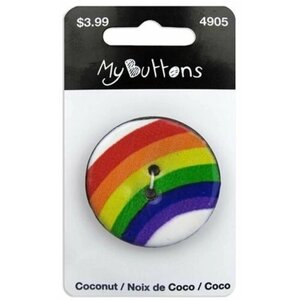 Пуговица My Buttons - Rainbow Arch, круглая, пластиковая, белая с орнаментом, 1 упаковка в Москве от компании М.Видео