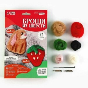 Набор для создания брошей из шерсти Кролик с ягодкой в Москве от компании М.Видео