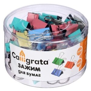 Набор зажимов для бумаг, цветные, 25 мм, 48 шт, 4 цвета, в пластиковой тубе, микс в Москве от компании М.Видео