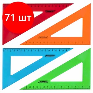 Комплект 71 шт, Треугольник пластиковый 30х18 см, пифагор, непрозрачный, ассорти, 210794 в Москве от компании М.Видео