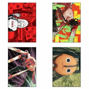 Плакат 4 шт набор А4 по аниме Человек Бензопила / Chainsaw Man постер №9